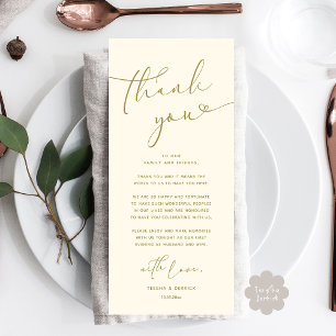Romantic Wedding Place Setting Thank You Card