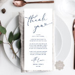 Romantic Wedding Place Setting Thank You Card<br><div class="desc">Share the love and show your appreciation to your guests, when they sit down at their seat and read this personalised romantic charming thank you place card in navy blue theme. It's a wonderful way to kick off your special day celebration! This card is sure to set the tone for...</div>