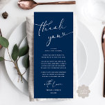 Romantic Wedding Place Setting Thank You Card<br><div class="desc">Share the love and show your appreciation to your guests, when they sit down at their seat and read this personalised romantic charming thank you place card in navy blue theme. It's a wonderful way to kick off your special day celebration! This card is sure to set the tone for...</div>