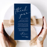 Romantic Wedding Place Setting Thank You Card<br><div class="desc">Share the love and show your appreciation to your guests, when they sit down at their seat and read this personalised romantic charming thank you place card in navy blue themed. It's a wonderful way to kick off your special day celebration! This card is sure to set the tone for...</div>