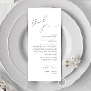 Romantic Wedding Place Setting Thank You Card