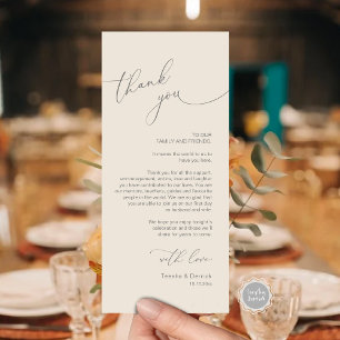 Romantic Wedding Place Setting Thank You Card