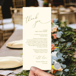 Romantic Wedding Place Setting Thank You Card