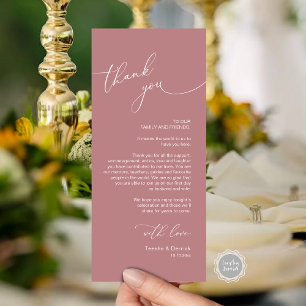 Romantic Wedding Place Setting Thank You Card