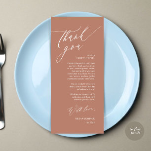 Romantic Wedding Place Setting Thank You Card