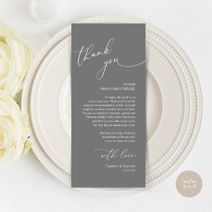 Romantic Wedding Place Setting Thank You Card