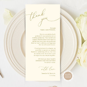 Romantic Wedding Place Setting Thank You Card