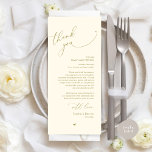 Romantic Wedding Place Setting Thank You Card<br><div class="desc">Introducing the perfect finishing touch to your wedding reception - our elegant romantic retro gold cream Wedding Thank You Place Setting Cards, with card title "Thank you" ! Designed to express your heartfelt appreciation for each guest's presence on your special day, these cards are the ideal way to add a...</div>