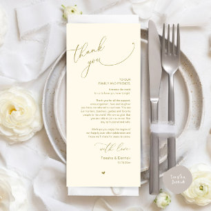 Romantic Wedding Place Setting Thank You Card
