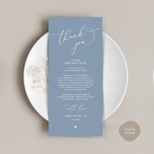 Romantic Wedding Place Setting Thank You Card