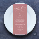 Romantic Wedding Place Setting Thank You Card<br><div class="desc">Introducing the perfect finishing touch to your wedding reception - our elegant dusty rose pink Wedding Thank You Place Setting Cards, with card title "Thank you" ! Designed to express your heartfelt appreciation for each guest's presence on your special day, these cards are the ideal way to add a personal...</div>