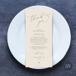 Romantic Wedding Place Setting Thank You Card<br><div class="desc">Introducing the perfect finishing touch to your wedding reception - our elegant dark grey cream Wedding Thank You Place Setting Cards, with card title "Thank you" ! Designed to express your heartfelt appreciation for each guest's presence on your special day, these cards are the ideal way to add a personal...</div>