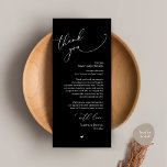 Romantic Wedding Place Setting Thank You Card<br><div class="desc">Introducing the perfect finishing touch to your wedding reception - our elegant romantic classy black Wedding Thank You Place Setting Cards, with card title "Thank you" ! Designed to express your heartfelt appreciation for each guest's presence on your special day, these cards are the ideal way to add a personal...</div>