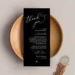 Romantic Wedding Place Setting Thank You Card<br><div class="desc">Introducing the perfect finishing touch to your wedding reception - our elegant classy black Wedding Thank You Place Setting Cards, with card title "Thank you" ! Designed to express your heartfelt appreciation for each guest's presence on your special day, these cards are the ideal way to add a personal touch...</div>