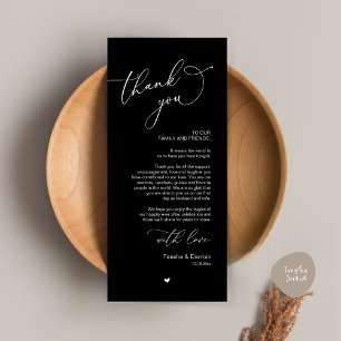 Romantic Wedding Place Setting Thank You Card