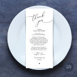 Romantic Wedding Place Setting Thank You Card<br><div class="desc">Introducing the perfect finishing touch to your wedding reception - our elegant romantic black and white Wedding Thank You Place Setting Cards, with card title "Thank you" ! Designed to express your heartfelt appreciation for each guest's presence on your special day, these cards are the ideal way to add a...</div>