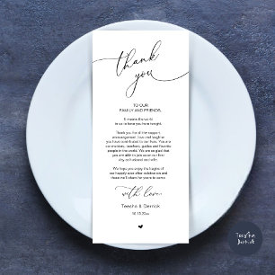 Romantic Wedding Place Setting Thank You Card