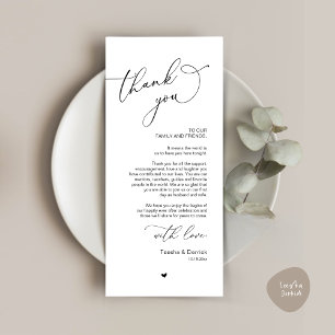 Romantic Wedding Place Setting Thank You Card