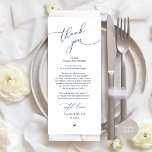 Romantic Wedding Place Setting Thank You Card<br><div class="desc">Introducing the perfect finishing touch to your wedding reception - our elegant romantic Navy Blue Wedding Thank You Place Setting Cards, with card title "Thank you" ! Designed to express your heartfelt appreciation for each guest's presence on your special day, these cards are the ideal way to add a personal...</div>