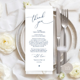 Romantic Wedding Place Setting Thank You Card