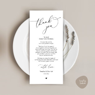 Romantic Wedding Place Setting Thank You Card