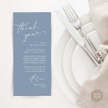 Romantic Wedding Place Setting Thank You Card<br><div class="desc">Share the love and show your appreciation to your guests, when they sit down at their seat and read this personalised romantic charming thank you place card in summer dusty blue themed. It's a wonderful way to kick off your special day celebration! This card is sure to set the tone...</div>