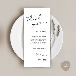 Romantic Wedding Place Setting Thank You Card