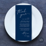 Romantic Wedding Place Setting Thank You Card<br><div class="desc">Share the love and show your appreciation to your guests, when they sit down at their seat and read this personalised romantic charming thank you place card in navy blue themed. It's a wonderful way to kick off your special day celebration! This card is sure to set the tone for...</div>