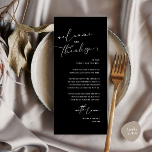 Romantic Wedding Place Setting Thank You Card