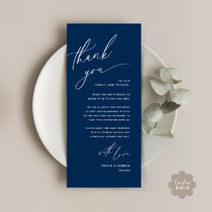 Romantic Wedding Place Setting Thank You Card