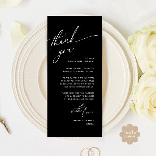 Romantic Wedding Place Setting Thank You Card