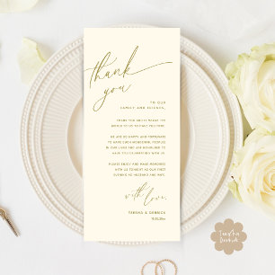 Romantic Wedding Place Setting Thank You Card
