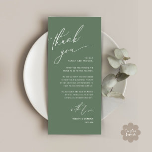 Romantic Wedding Place Setting Thank You Card