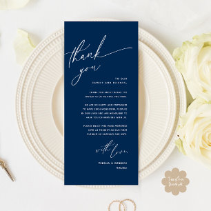Romantic Wedding Place Setting Thank You Card