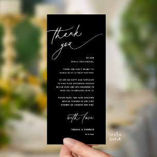 Romantic Wedding Reception Dinner Thank You Card