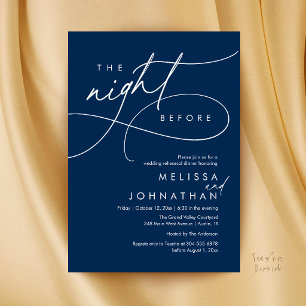 Romantic Wedding Rehearsal Dinner The Night Before Invitation