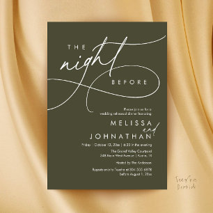 Romantic Wedding Rehearsal Dinner The Night Before Invitation