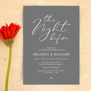 Romantic Wedding Rehearsal Dinner The Night Before Invitation