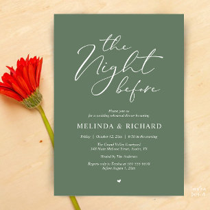 Romantic Wedding Rehearsal Dinner The Night Before Invitation