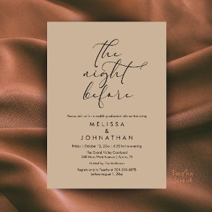 Romantic Wedding Rehearsal Dinner The Night Before Invitation