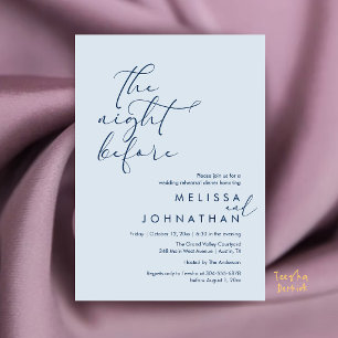 Romantic Wedding Rehearsal Dinner The Night Before Invitation