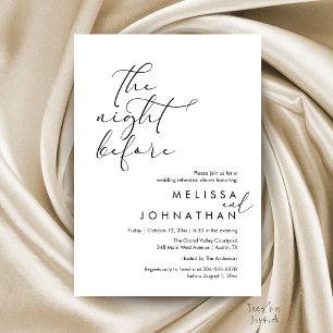 Romantic Wedding Rehearsal Dinner The Night Before Invitation