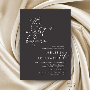 Romantic Wedding Rehearsal Dinner The Night Before Invitation