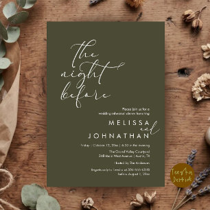 Romantic Wedding Rehearsal Dinner The Night Before Invitation