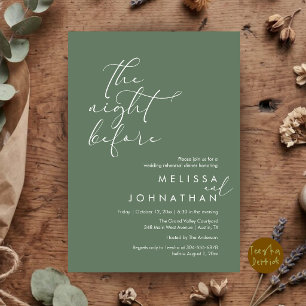 Romantic Wedding Rehearsal Dinner The Night Before Invitation