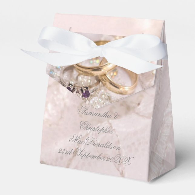 Romantic wedding rings favour box (Front Side)