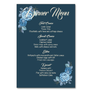 Romantic Wedding Roses. Menu Table Number