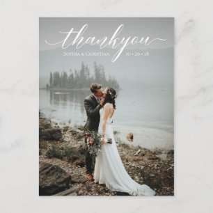 Romantic Wedding Script Thank You Postcard
