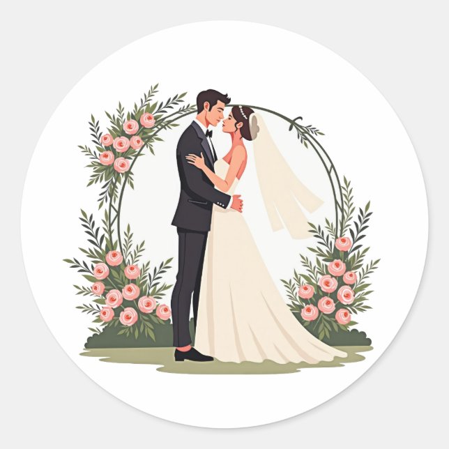 Romantic Wedding Sticker  (Front)