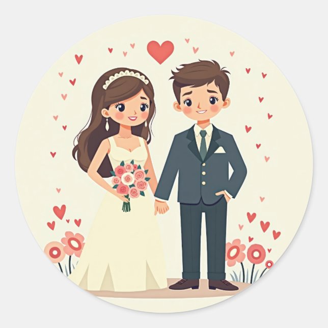 Romantic Wedding Sticker  (Front)